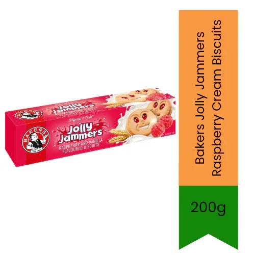 Bakers Jolly Jammers Raspberry Cream Biscuits 200g