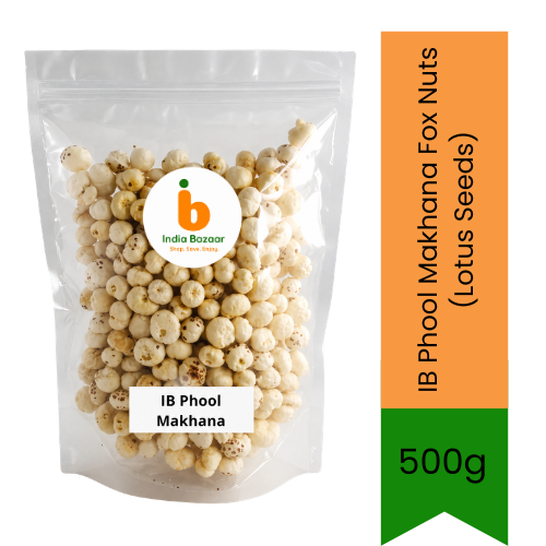 IB Phool Makhana Fox Nuts (Lotus Seeds) | 100g - Premium Healthy Crunchy Superfood Puffs for Light Toasting, Weight Loss Diet Snacks & Fasting Vrat Meals | South Africa | India Bazaar