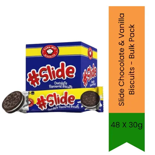 Slide Chocolate & Vanilla Biscuits (Do-Rang Biscuit) | Bulk Pack 48x30g - Dual Flavor Twist, Ultimate Value Pack | Perfect for Schools, Birthday Party Bags & Wholesale | South Africa | India Bazaar