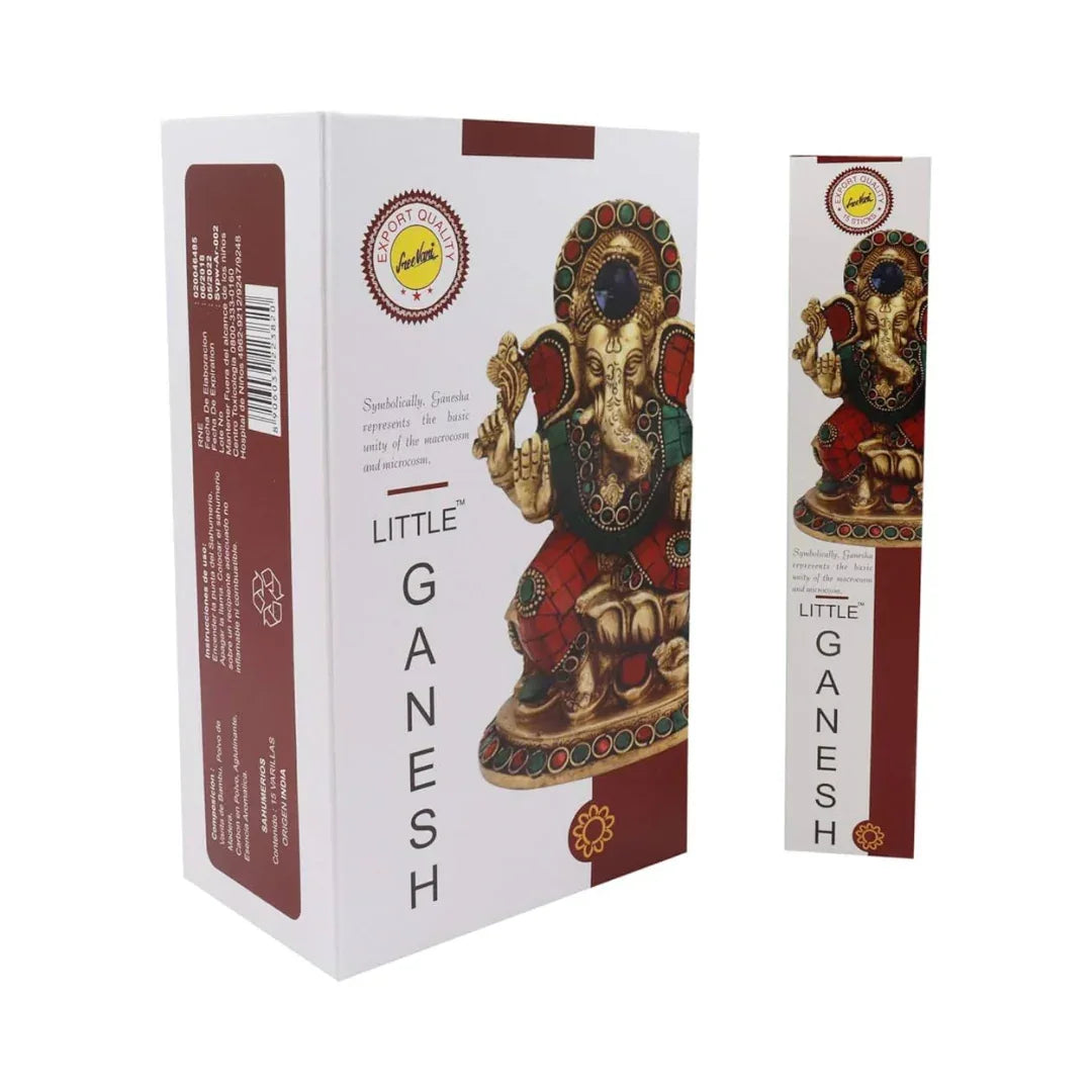 Sree Vani Little Ganesha Incense Sticks (Auspicious Puja Agarbatti) | Box Pack - Holy Spicy Herb Scent for Removers of Obstacles, Cleanses Home Energies | South Africa | India Bazaar