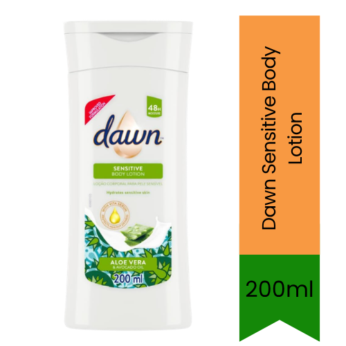 Dawn Sensitive Body Lotion (Aloe Vera & Avocado Oil) - Premium Pure Soothing Moisture Body Lotion for Sensitive Skin Care | Delivers Long-Lasting Hydration | South Africa | India Bazaar