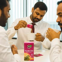 Karak Tea Instant Premix Zafran (Saffron Karak Chai Sweetened) | Box Pack - Premium 3-in-1 Royal Saffron Milk Tea Powder, Instant Aromatic Warming Drink | South Africa | India Bazaar