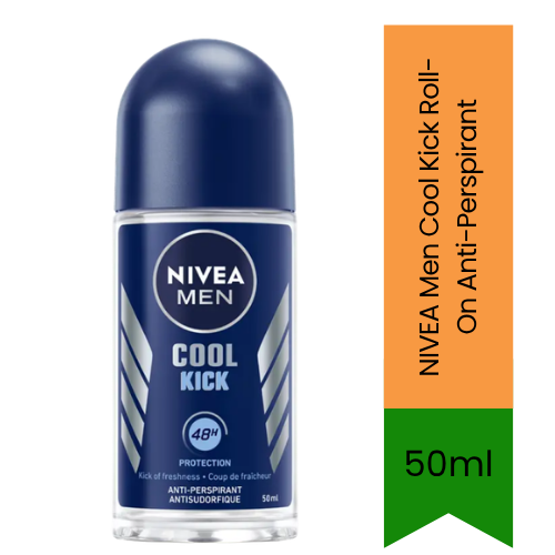 NIVEA MEN Cool Kick Roll-On (Roll-on Deodorant) | 50ml - Premium Cooling Underarm Protection | Instant Cool Care 48H Sweat & Odour Defense | Fresh Scent | South Africa | India Bazaar
