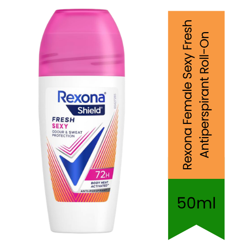 Rexona Fresh Sexy Anti-Perspirant Roll-On (Roll-on Deodorant) | 50ml - Premium Underarm Protection | 48H Long-Lasting Odour Defense | Floral Fresh Fragrance | South Africa | India Bazaar