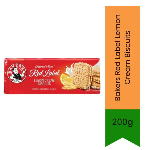 Bakers Red Label Lemon Cream Biscuits 200g