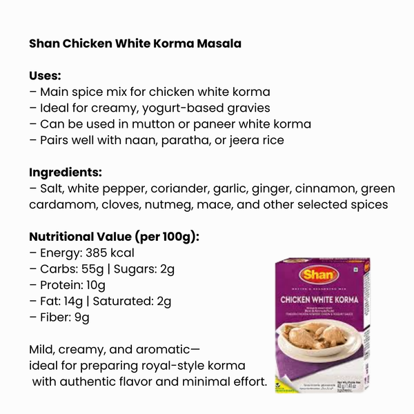 Shan Chicken White Karahi Masala |BB:23.OCT.2025
