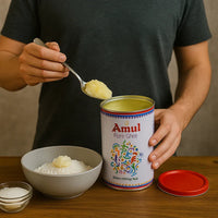 Amul Clarified Butter (Pure Ghee) 1L | Premium Cooking Fat for Frying, Baking, Roasting & Toast | Rich, Buttery & Naturally Lactose-Free | South Africa | India Bazaar