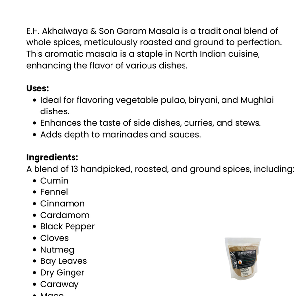 E.H.Akhalwaya & Son Garam Masala 150g