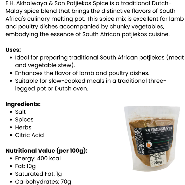 E.H.Akhalwaya & Son Potjiekos Spice 200g