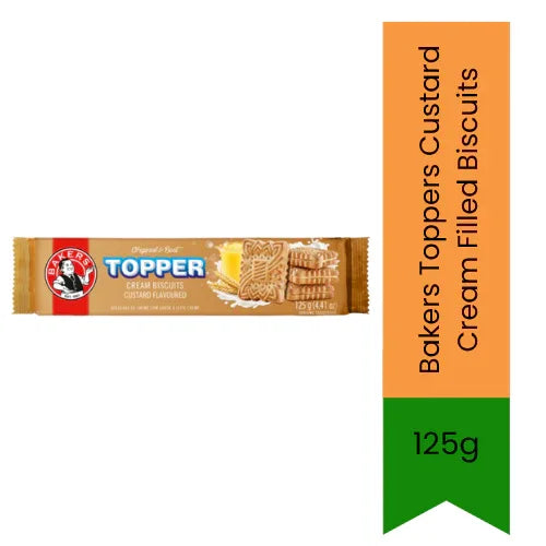 Bakers Toppers Custard Cream Filled Biscuits 125g