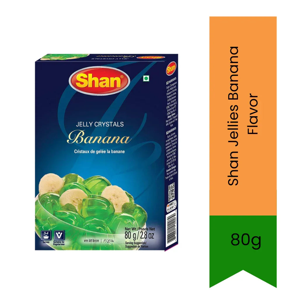 Shan Jellies Assorted Flavors (4 Flavors) | 80g - Fruity Jelly Dessert Mix for Kids & Family Treats, Strawberry Banana Mango & Pineapple Flavors | South Africa | India Bazaar