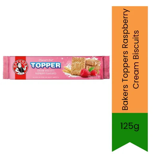 Bakers Toppers Raspberry Cream Biscuits 125g