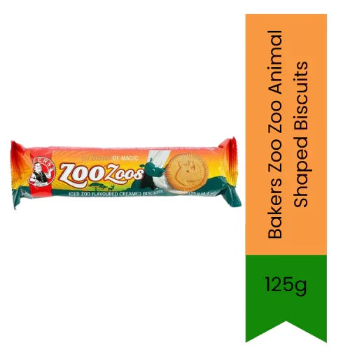 Bakers Zoo Zoo Animal Shaped Biscuits (Janwar Biscuit) | 125g - Fun Shapes, Deliciously Crisp & Sweet | Perfect for Toddlers, Birthday Parties & Creative Snacks | South Africa | India Bazaar