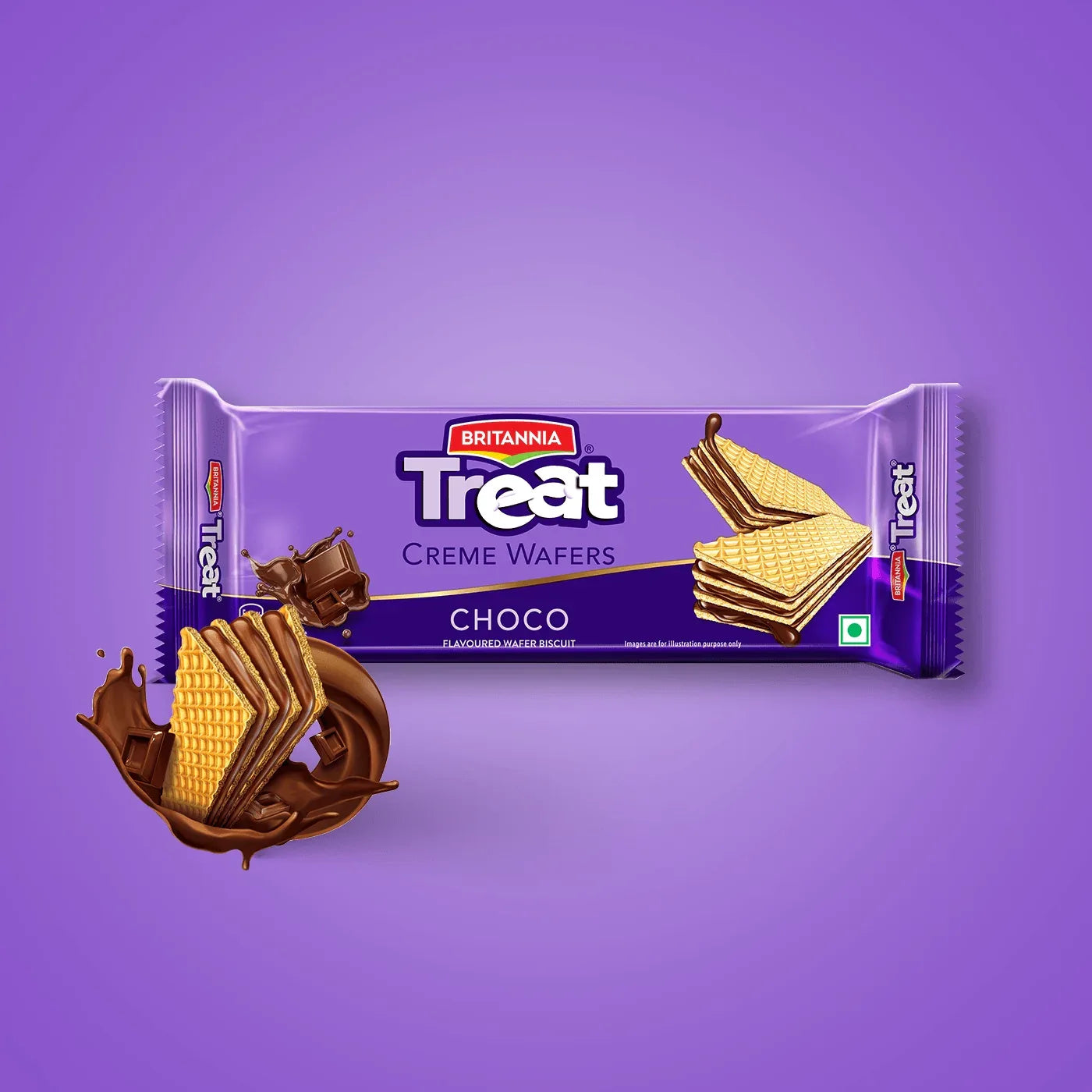 Britannia Crispy Wafers Chocolate Multipack | 225g (3 x 75g Pack) - Delicate Crunchy Multi-Layered Cocoa Cream Wafers, Delicious Ice Cream Garnish | South Africa | India Bazaar