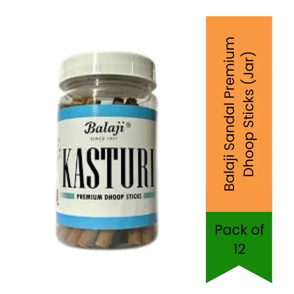 Balaji Musk / Kasturi Premium Thick Incense Sticks / Dhoop (Jar) | Warm Musky, Sweet & Deep Fragrance | Long-Lasting Home Aroma | South Africa | India Bazaar