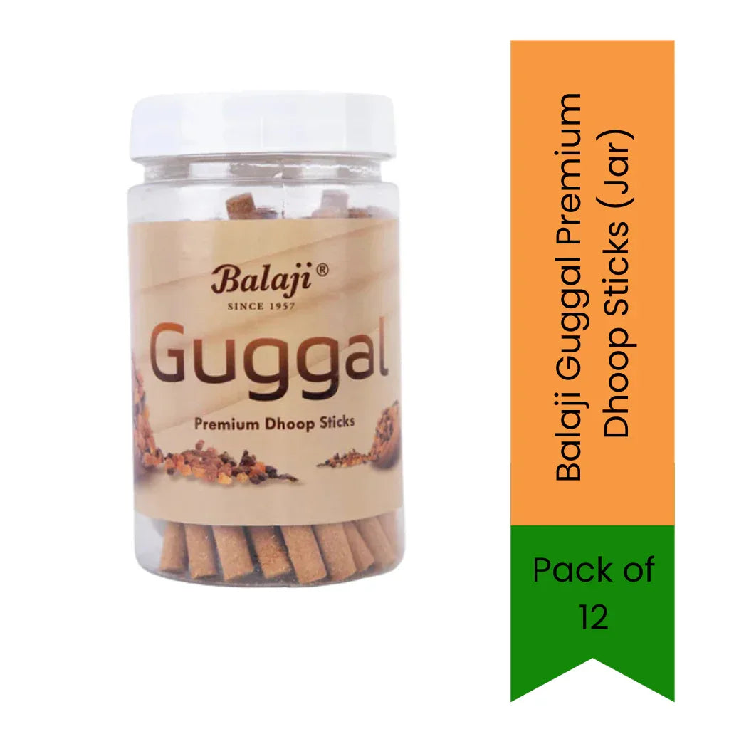 Balaji Natural Resin / Guggal Premium Thick Incense Sticks / Dhoop (Jar) | Warm Resin, Earthy & Deep Fragrance | Long-Lasting Home Aroma | South Africa | India Bazaar