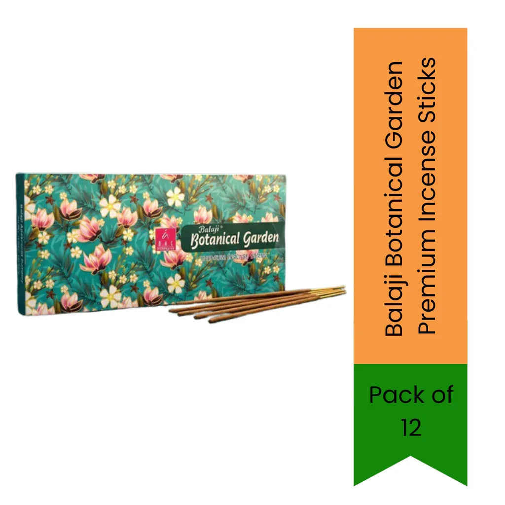 Balaji Botanical Garden Premium Incense Sticks | Fresh Floral, Green & Lightly Sweet Fragrance | Garden-Inspired Home Aroma | South Africa | India Bazaar
