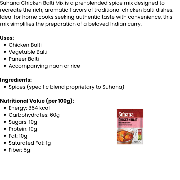 Suhana Chicken Balti Mix |BB:JUL.2025