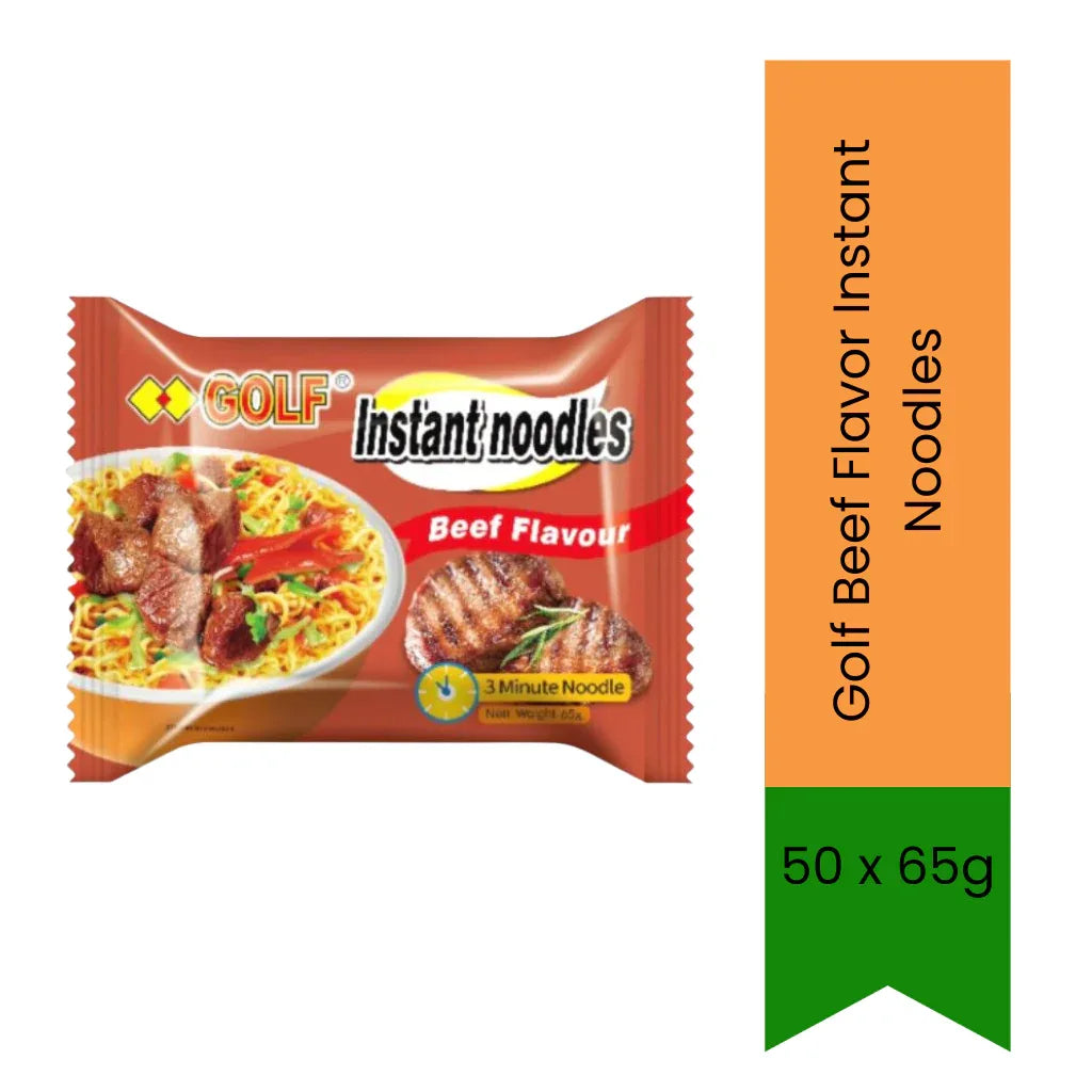 Golf Beef Instant Noodles 50 x 65g | Bulk Wholesale Pack | Savoury Beef Flavour | Ideal for Tuck Shops, Spaza & Resale | South Africa | India Bazaar