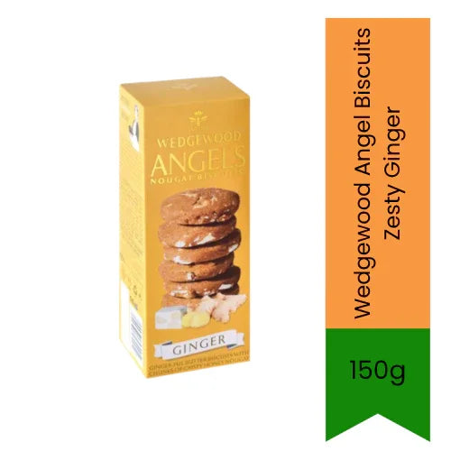 Wedgewood Angel Biscuits Zesty Ginger 150g | Gourmet Ginger Tea Time Biscuits for Coffee & Snacking | Buttery Crunch with Warm Spiced Flavor | South Africa | India Bazaar