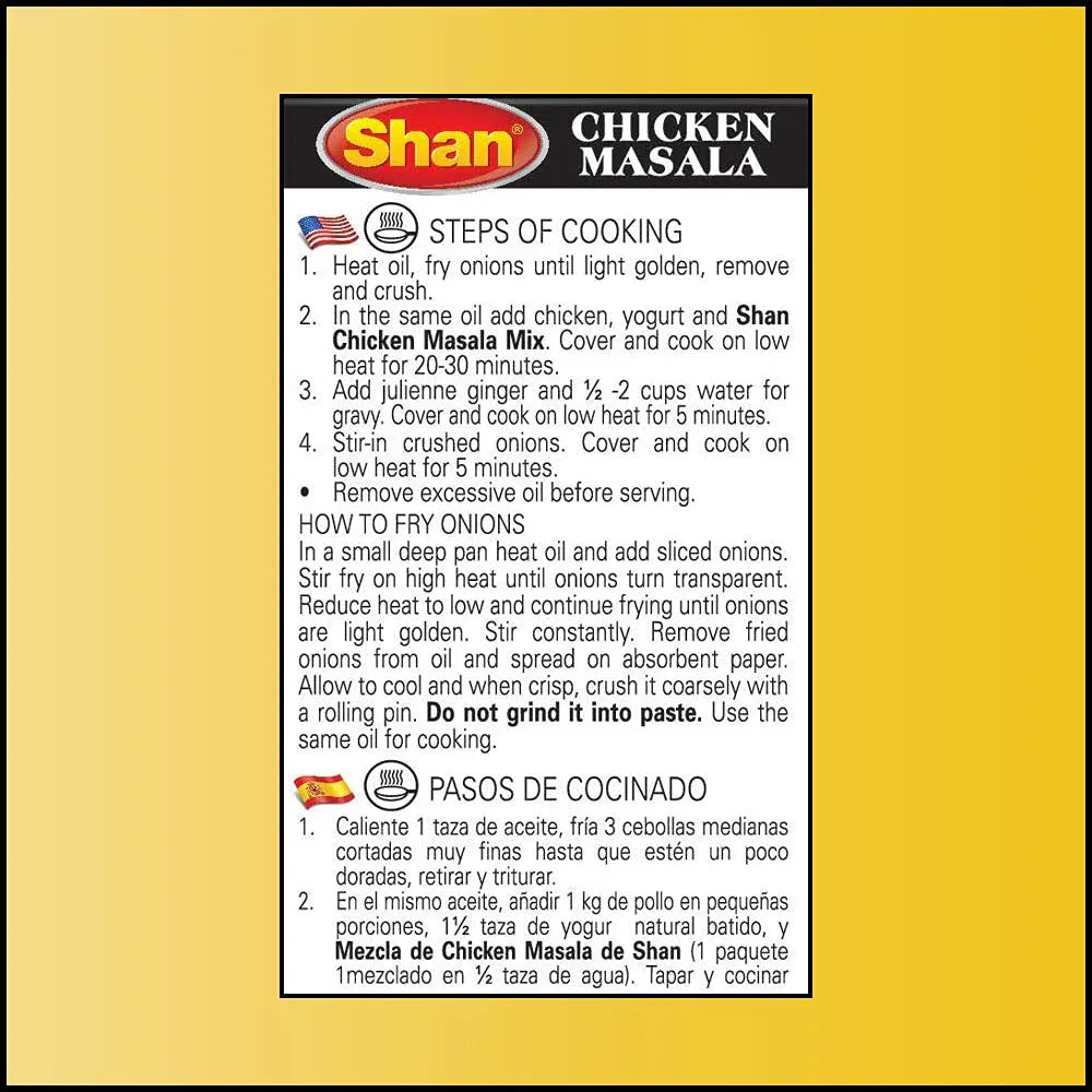 Shan Chicken Curry Spice Mix (Murgh Masala) | 50g - Classic Curry Masala for North Indian Chicken Gravy & Weekly Meal Prep, Rich Spicy Flavor | South Africa | India Bazaar