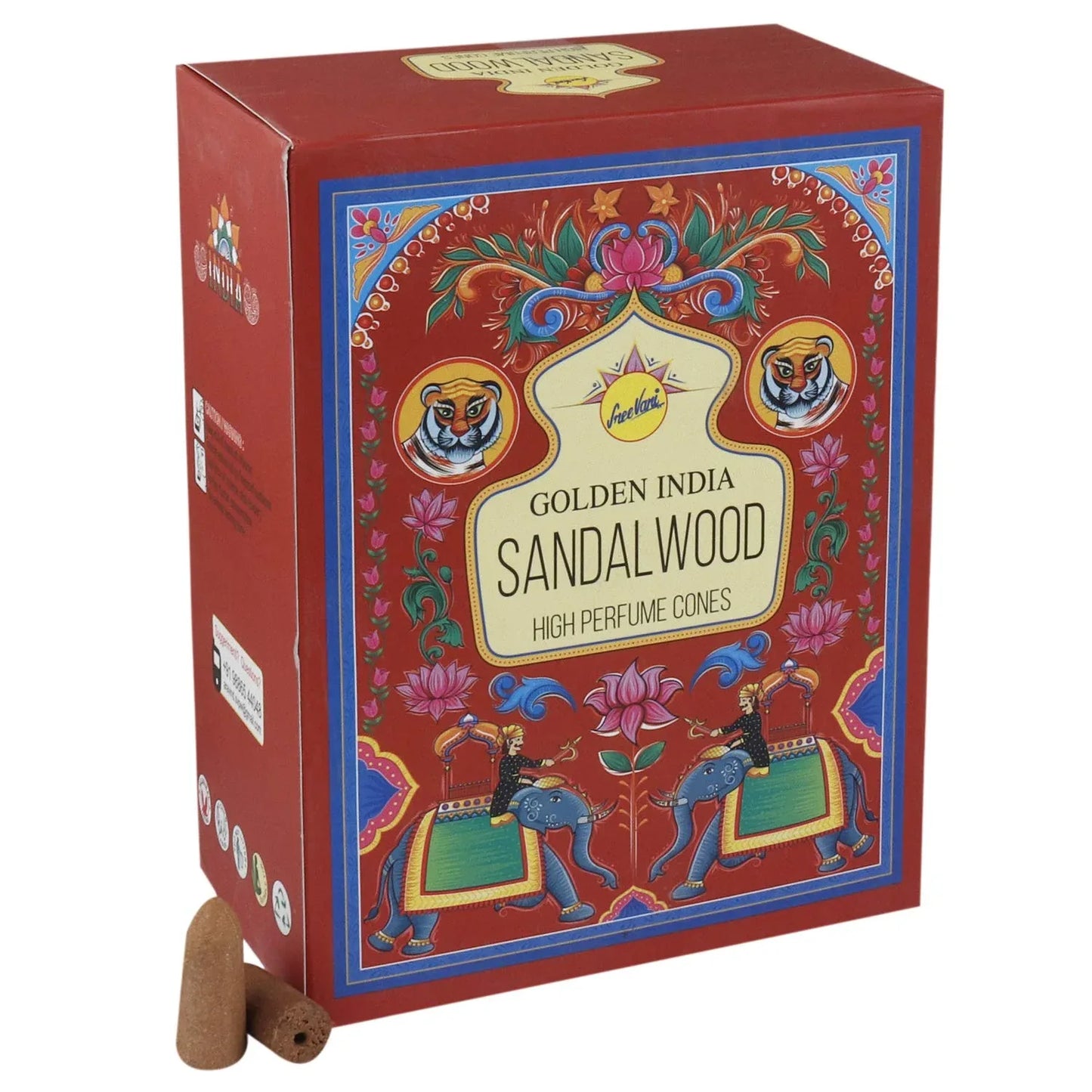 Sree Vani Sandalwood Backflow Incense Cones (Chandan Dhoop) | 12-Pack Multipack - Premium Woody Cascade Smoke Cones for Visual Serenity & Spiritual Focus | South Africa | India Bazaar