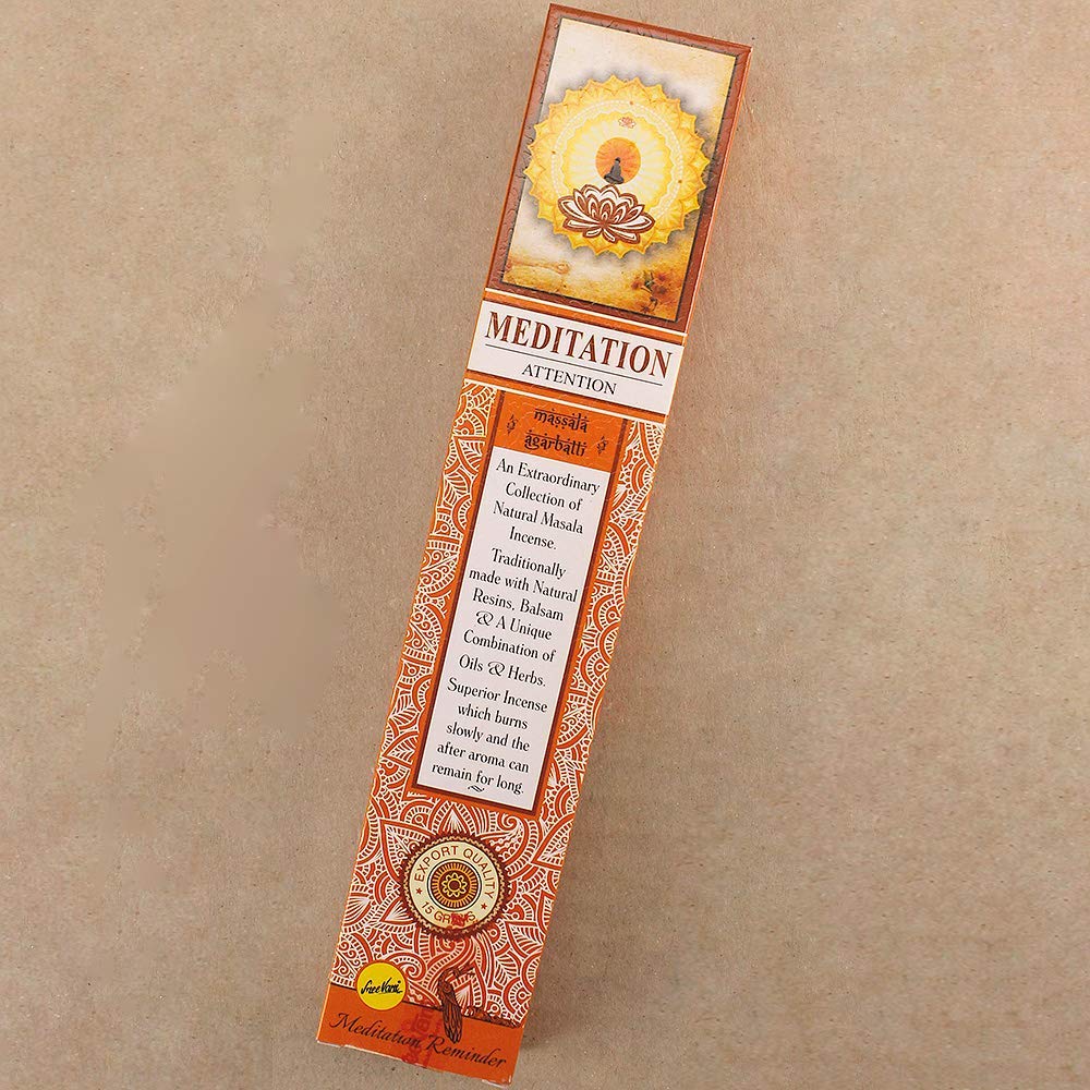 Sree Vani Meditation Incense Sticks 15g (Pack of 12) | Calm, Focus & Relaxation Fragrance for Home & Quiet Time | South Africa | India Bazaar