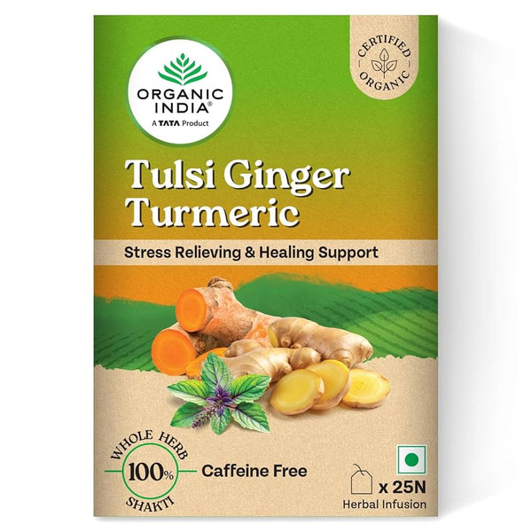 Organic India Tulsi Turmeric Ginger Tea Bags|BB:07.NOV.2027