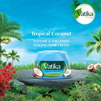 Dabur Vatika Volume & Thickness Hair Styling Cream | 140ml - Premium Pure Hair Cream for Fine Flat Hair, Volume Boost & Daily Styling | Delivers Fuller, Stronger & Shiny Hair | South Africa | India Bazaar