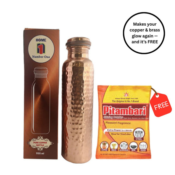 Home No.1 Hammered Pure Copper Bottle