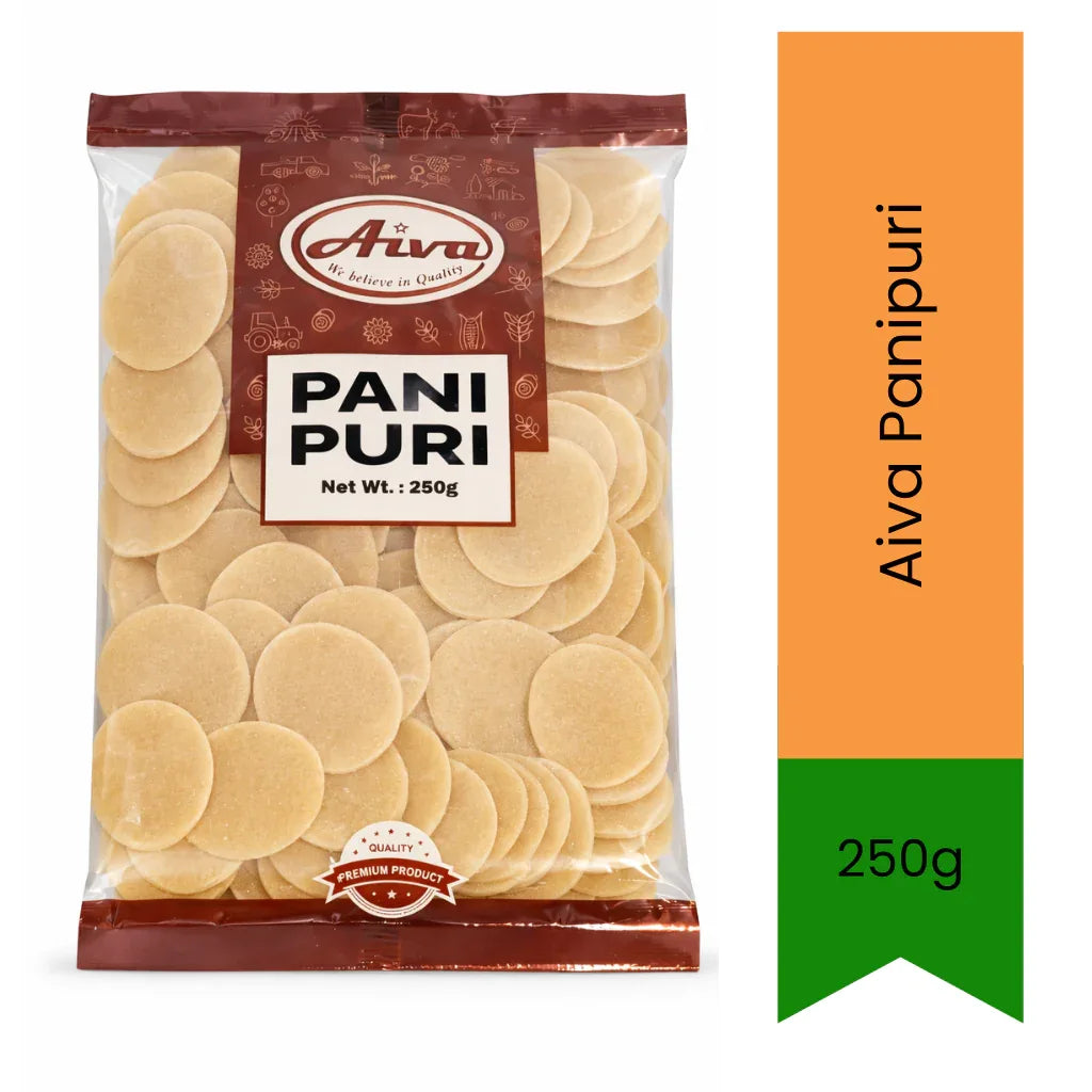 Aiva Crispy Puffed Snack Shells Pani Puri Kit (Gol Gappa Shells) | 250g - Light Hollow Crunchy Pellets for Chaat Street Style Stuffed Snacks & Festive Party Platters | South Africa | India Bazaar