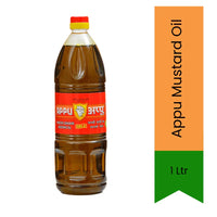Appu Mustard Oil Pure Cold Pressed (Sarso Ka Tel) | 1L - Bold Pungent Cooking Oil for Fish Fry, Authentic Indian Pickles, Traditional Tadka & Bengali Dishes | South Africa | India Bazaar