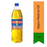 Appu Peanut Oil Pure Groundnut Blend (Moongfali Ka Tel) | 1L - High Smoke Point Light Cooking Oil for Deep Frying, Potato Chips, Crispy Pakoras & General Roasting | South Africa | India Bazaar