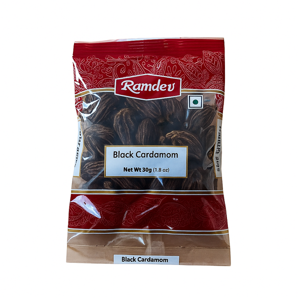 Ramdev Black Cardamom Pods 50g – Authentic Indian Spice |BB:MAR.2027