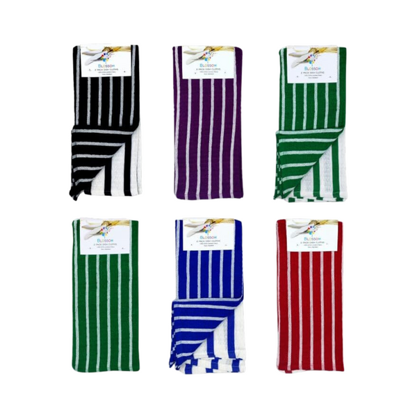 Blossom 2 Pack Stripe Dish Cloth Set (45x70cm) REF#04