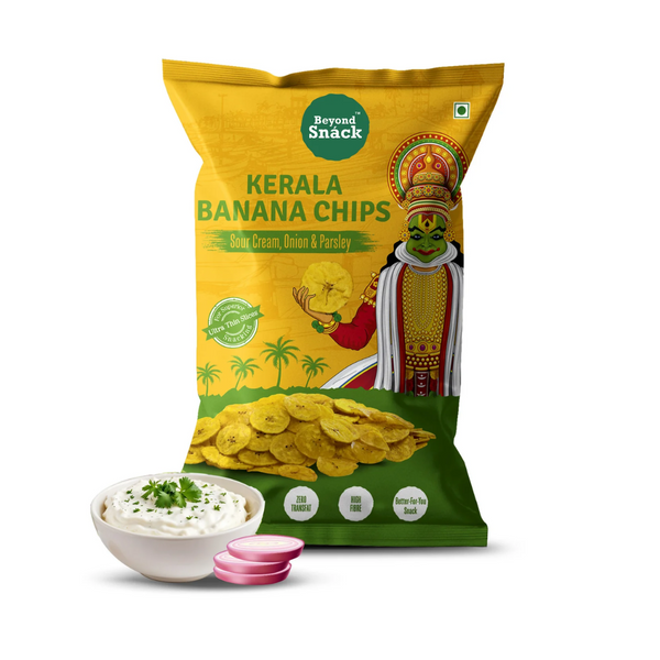 Beyond Snack's Kerala Banana chips Sour Cream Onion & Parsley 125g| BB:16.AUG.2025