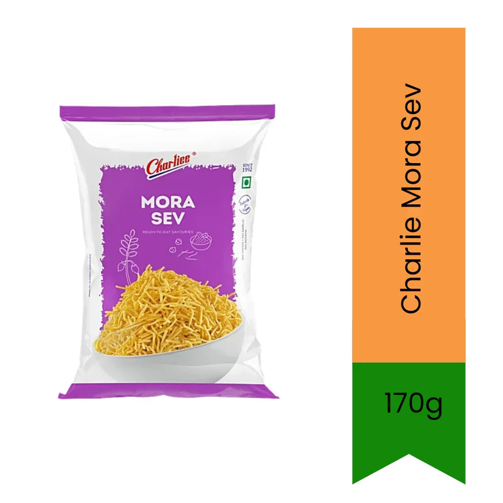 Charlie Mora Crunchy Gram Flour Noodles (Sev) | 170g - Traditional Indian Namkeen Snack for Tea Time & Chaat Toppings, Crispy Texture & Savory Flavor | South Africa | India Bazaar