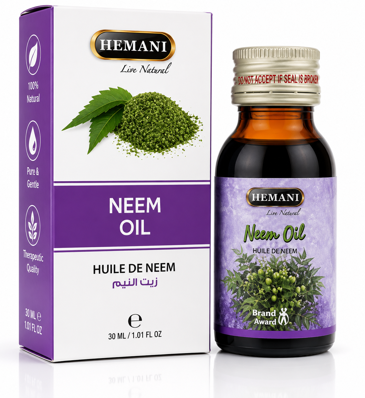 Hemani Live Natural Neem Oil (Limda Nu Tel) | 30ml - Hair & Skin Care (For External Use Only)