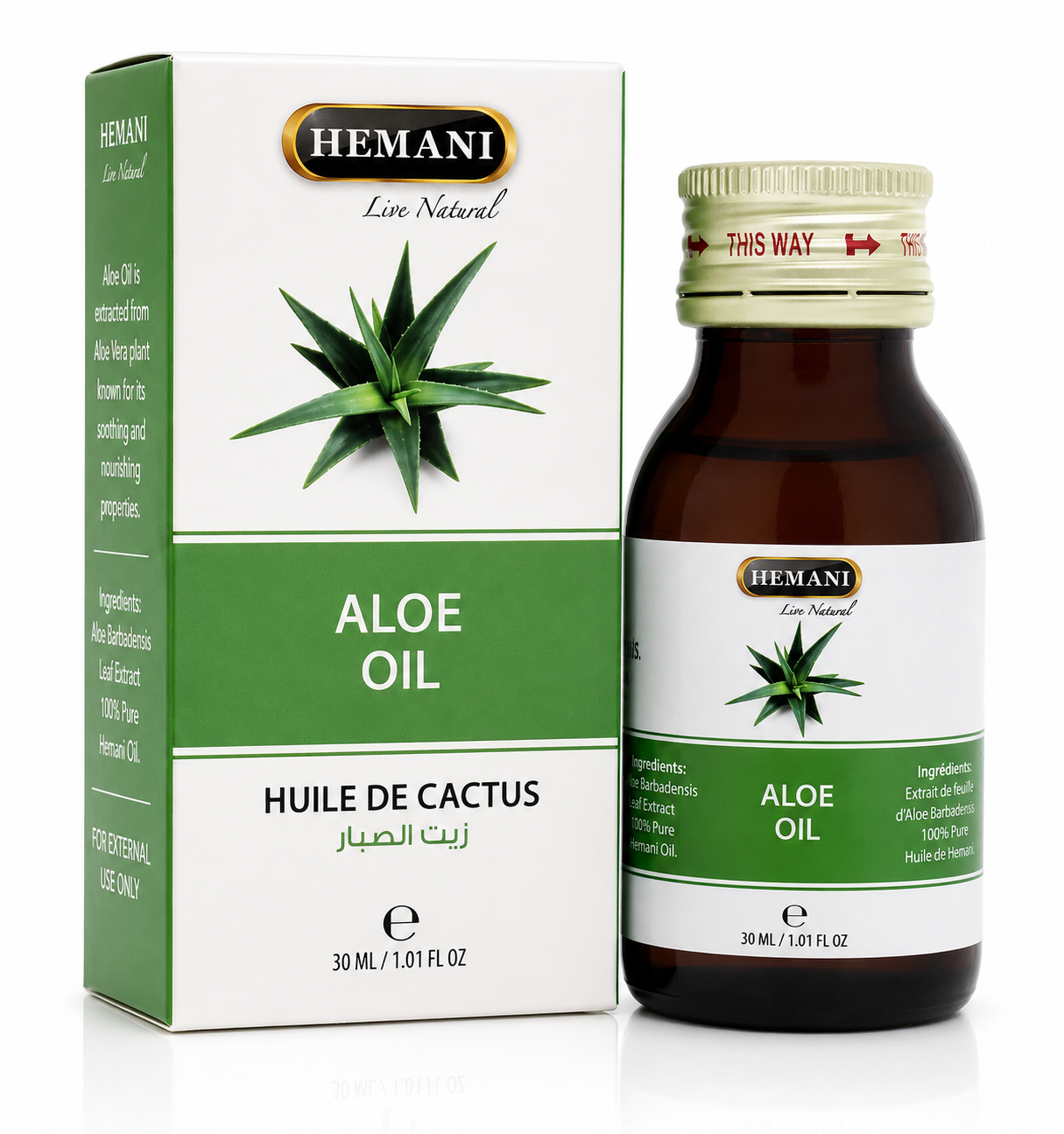 Hemani Live Natural Aloe Vera Oil (Gwarpatha Ka Tel) | 30ml - Hair & Skin Care (For External Use Only)