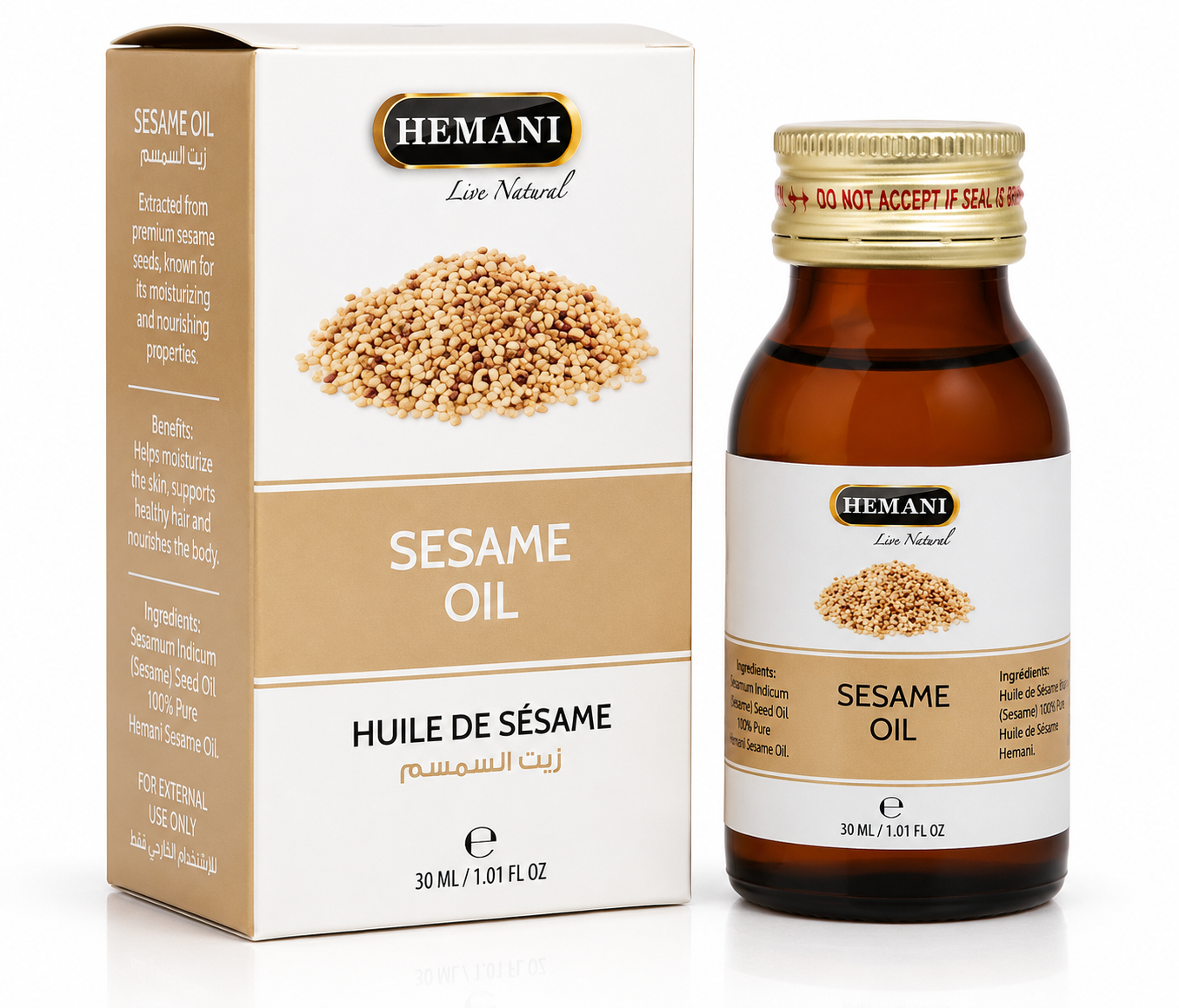 Hemani Live Natural Sesame Oil (Til Ka Tel) | 30ml - Skin Care(For External Use Only)