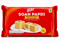 Charliee Premium Elaichi Soan Papdi (Handmade Cardamom Sweet) | 200g - Flaky Melt-in-Mouth Cotton Sugar Candy | Traditional Mithai for Indian Festivals & Gifting | South Africa | India Bazaar