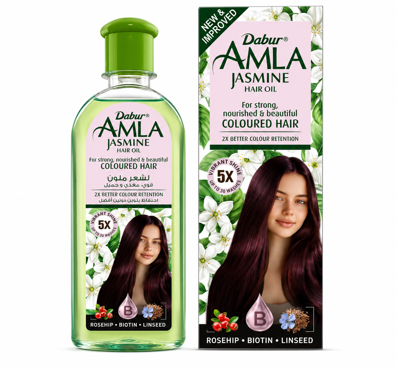 Dabur Amla Jasmine Hair Oil (Sugandhit Aariyal Amla Tel) | 200ml - Light Non-Sticky Hair Nourishment Formula | Infused with Amla & Soothing Jasmine Aroma for Long, Shiny, Strong & Beautiful Strands | South Africa | India Bazaar