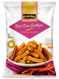 Kemchho Crunchy Gram Flour Sticks (Tum Tum Gathiya) | 270g - Deep-Fried Spiced Chickpea Flour Savoury Farsan For Afternoon Chai Snacking | Delivers Authentic Tangy Indian Masala Flavour With Every Crispy Bite | South Africa | India Bazaar