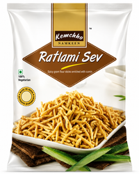 Kemchho Spicy Gram Flour Noodles (Ratlami Sev) | 270g - Hot & Crispy Clove-Infused Chickpea Flour Snack for Teatime | Adds Authentic Zesty Taste & Fiery Crunch to Indian Curries, Poha & Chaat | South Africa | India Bazaar