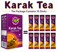 Karak Tea Instant Premix Zafran (Saffron Karak Chai Sweetened) | Box Pack - Premium 3-in-1 Royal Saffron Milk Tea Powder, Instant Aromatic Warming Drink | South Africa | India Bazaar