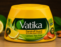 Dabur Vatika Dandruff Guard Hair Styling Cream | 140ml - Premium Pure Hair Cream for Scalp Protection, Dandruff Control & Styling | Delivers Smooth, Flake-Free Hair & Shine | South Africa | India Bazaar