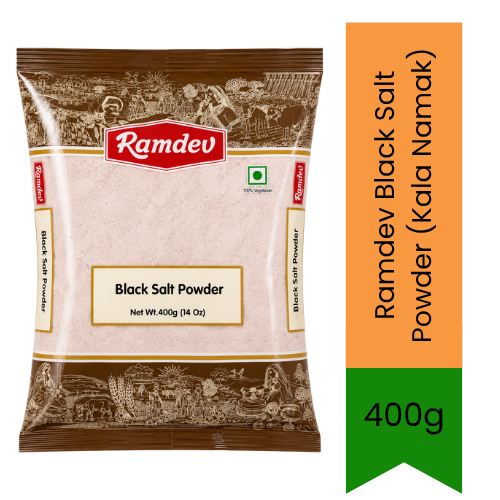 Ramdev Black Salt Powder (Kala Namak) - Pure Natural Himalayan Mineral Salt for Chaat, Snacks, Salads & Raita | Delivers Authentic Tangy Umami Flavor & Digestive Benefits | South Africa | India Bazaar