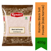 Ramdev Black Salt Powder (Kala Namak) - Pure Natural Himalayan Mineral Salt for Chaat, Snacks, Salads & Raita | Delivers Authentic Tangy Umami Flavor & Digestive Benefits | South Africa | India Bazaar