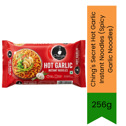 Ching's Secret Hot Garlic Instant Noodles (Spicy Garlic Noodles) | 256g - Spicy Indo-Chinese Instant Noodles for Quick Meals & Snacks | Delivers Bold Garlic Flavor & Chewy Texture | South Africa | India Bazaar