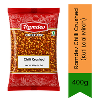 Ramdev Chilli Crushed (Kuti Laal Mirch) - Bold Spicy Red Pepper Flakes for Pizza, Pasta, Curries & Marinades, Sharp Heat Kick | South Africa | India Bazaar